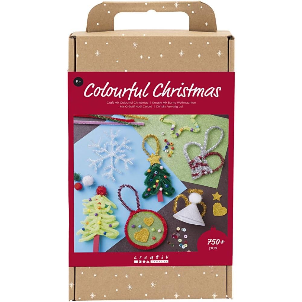 Craft Mix Colourful Christmas 750 Piece Set - Christmas Figures - Assorted Colours - 1 Pack
