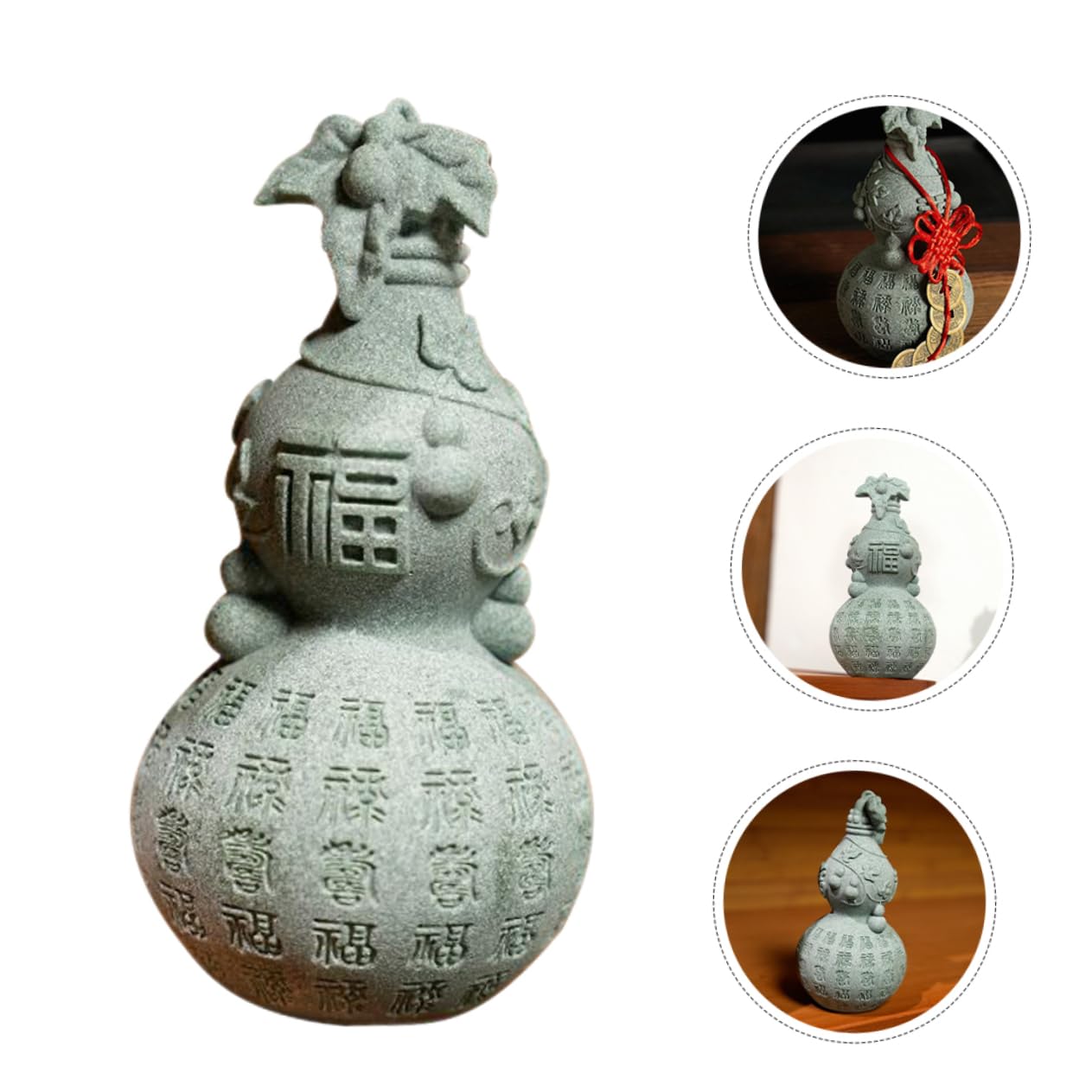 BESTYASH Deko Kalebasse Glücksbringer Feng Shui Figur für Tisch und Eingang Traditionelle Chinesische Wohlstandsdekoration Vielseitiges für Einweihung und Feierlichkeiten