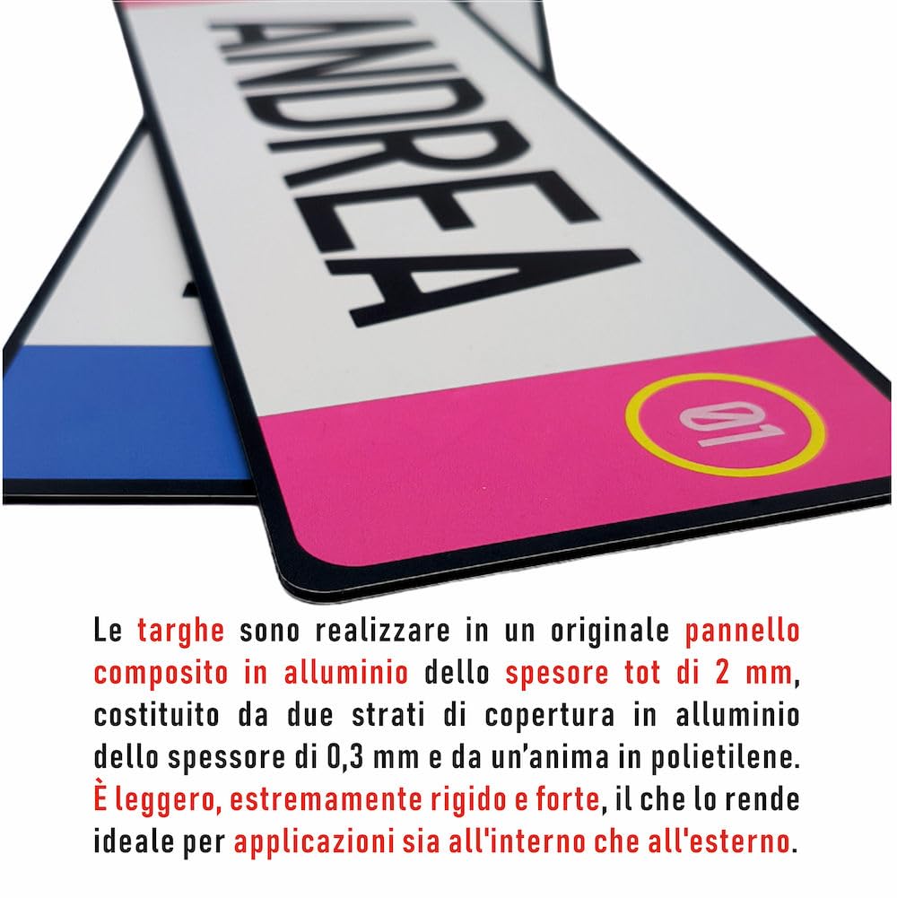 Targa Espositiva Auto Camion Alluminio Rigido Ventosa 36x11cm 48x11cm 20x40cm