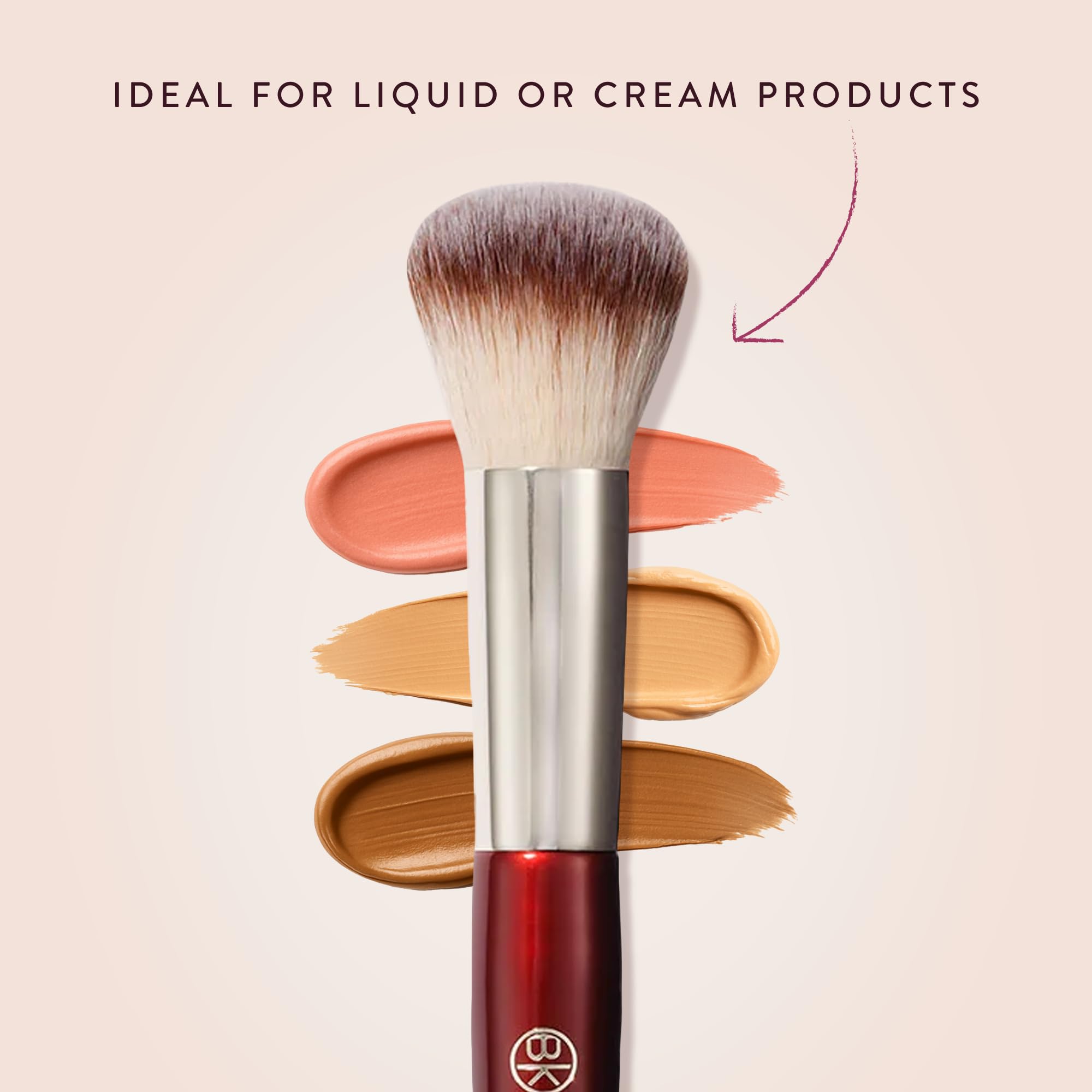 BK Beauty 106 Round Foundation Brush with Dense Vegan Bristles