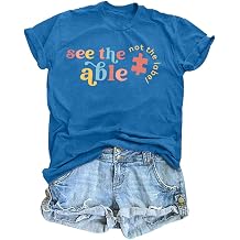 Women Autism Awareness Shirt Autistic Support Shirt Funny Letter Print Casual Mental Health Short Sleeve Shirt