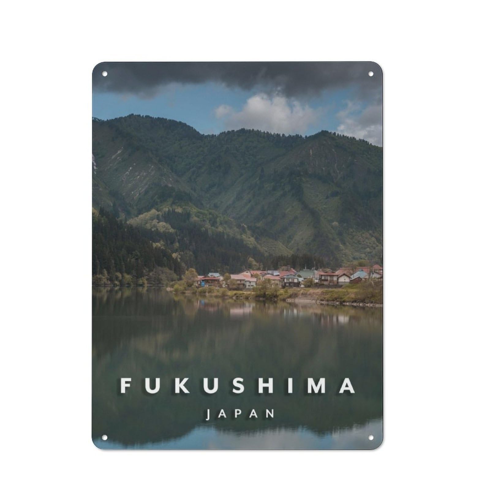 Junmoney Fukushima Lake Printed Metal Sign 40X30cm For Studio Or Craft Room, For Creative-Space Collectors