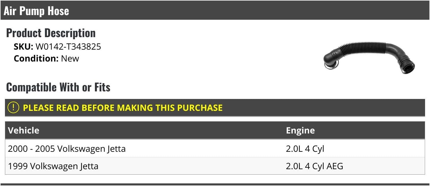 Air Pump Hose - Compatible with 1999-2005 Volkswagen Jetta