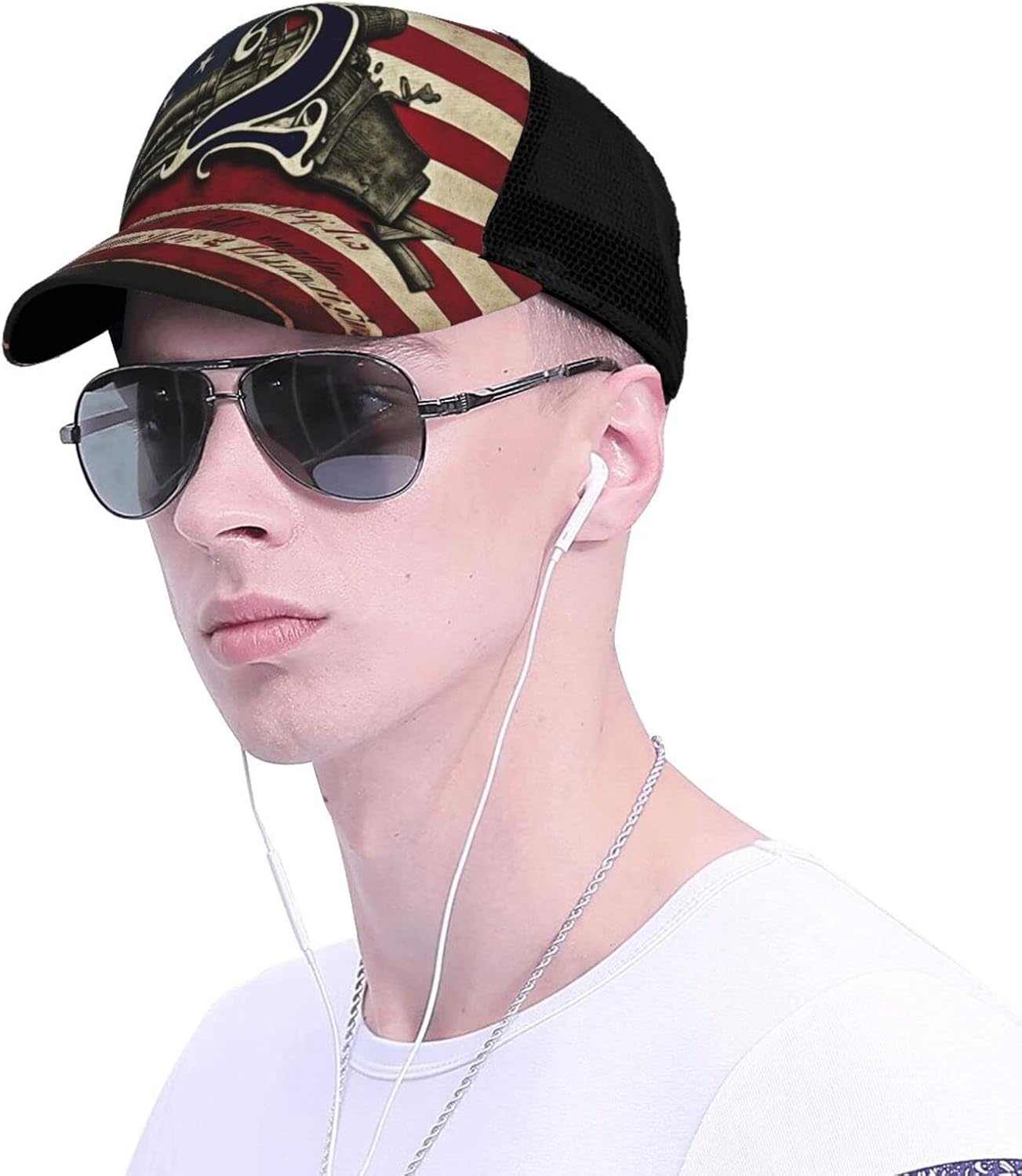 2nd Amendment Vintage American Flag USA Second 2A Baseball Cap Adjustable Dad Hats Fashionable Casual Sun Sport for Men Women Hats