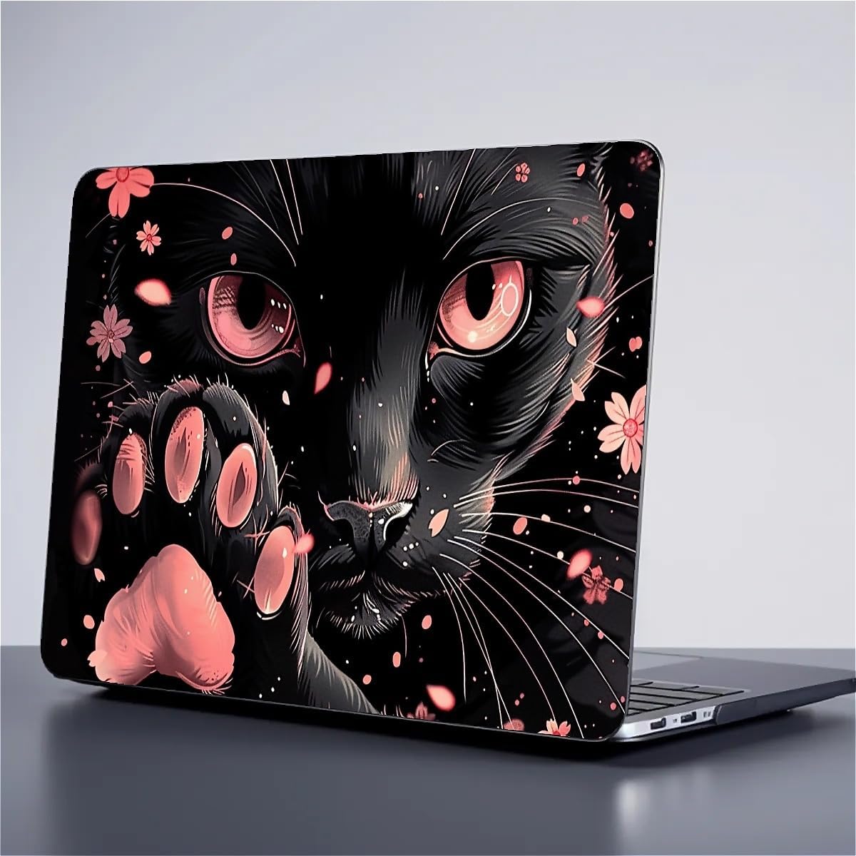 Computer Case for MacBook Pro 16 Inch Pink Cat Claw Black Cat Colorful Pattern Black Release 2019 Model A2141 Hard Shell Case Compatible with MacBook Pro 16 Inch