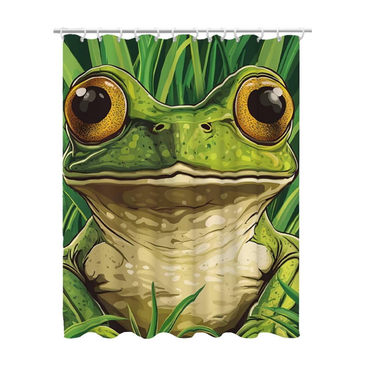 Rideau de douche vert 100x200 cm en polyester imperméable avec 12 crochets