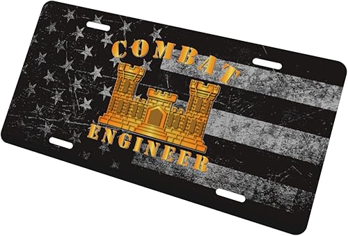 Miniatura 3 de Placa de matrícula de ingeniero de combate de aluminio, cubierta decorativa para placa de matrícula