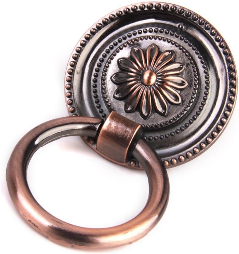 ULTNICE 10pcs Kitchen Replacement Cabinet Cupboard Pulls Drawer Dresser Ring Handle Knob Antique Copper