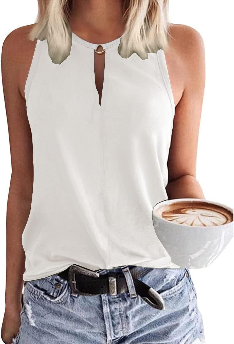 Tanmolo Damen Tank Top Ärmellos Oberteile Sommer Tanktops V-Ausschnitt Blusentop Strand Sexy Vest Top Bluse
