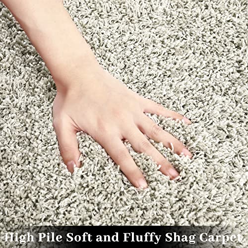 Zacoo Shag Area Rug For Living Room Solid Modern Plush Rug Carpet Non-Shedding Washable Fluffy Area Rug Shaggy Rug For Bedroom Kids Room Nursery Dining Room (6' X 9', Mist Grey) #TOP1