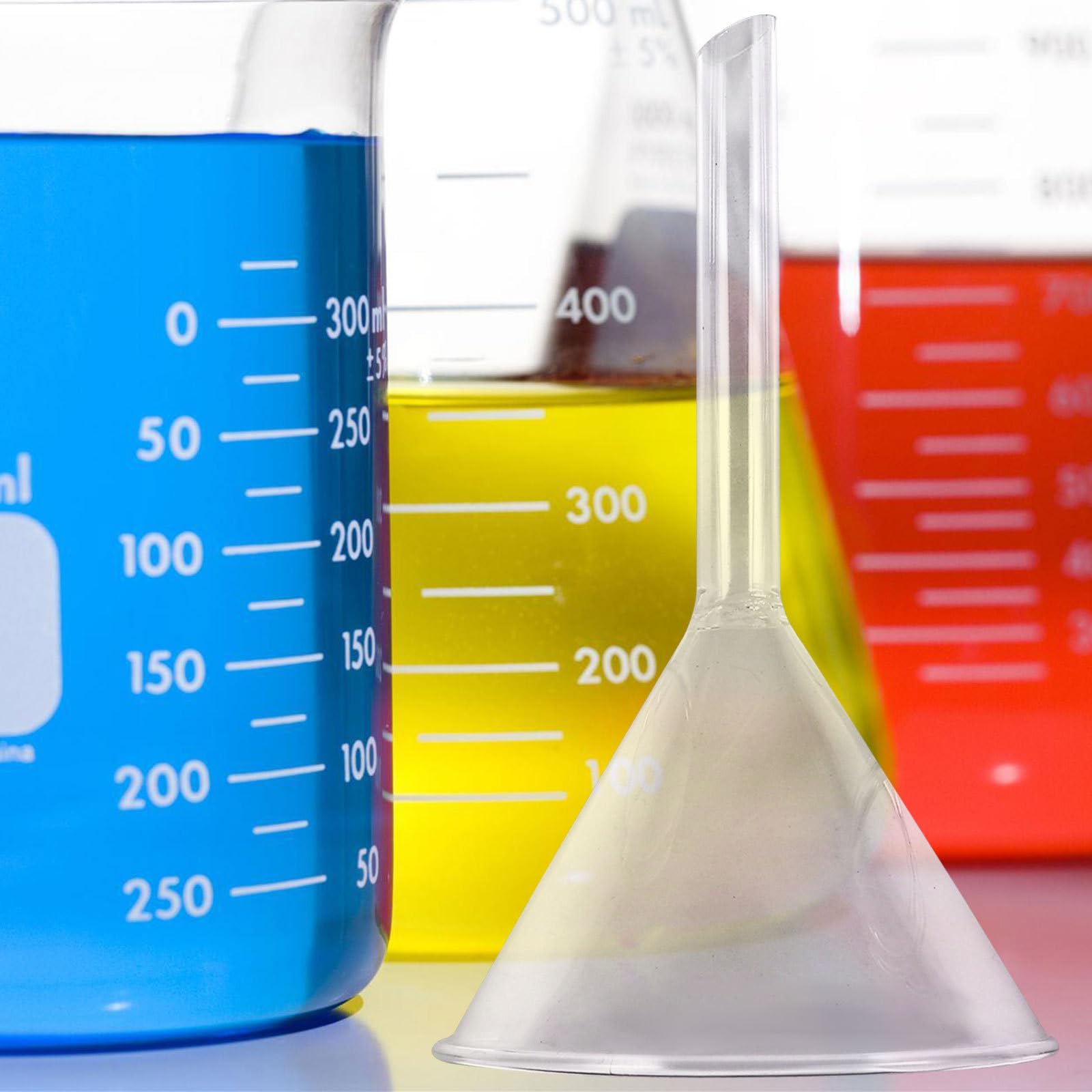 Kleiner Trichter aus Glas für Laborgeräte 5 Stück Dreieckstrichter mit Hohem Mechanischem Widerstand für Analytische Chemie und Flaschenbefüllung