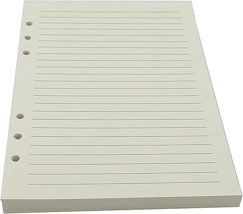 Papel de repuesto A5, paquete de 3 papel recargable grueso de 100 GSM, relleno de 6 agujeros, papel de hojas sueltas