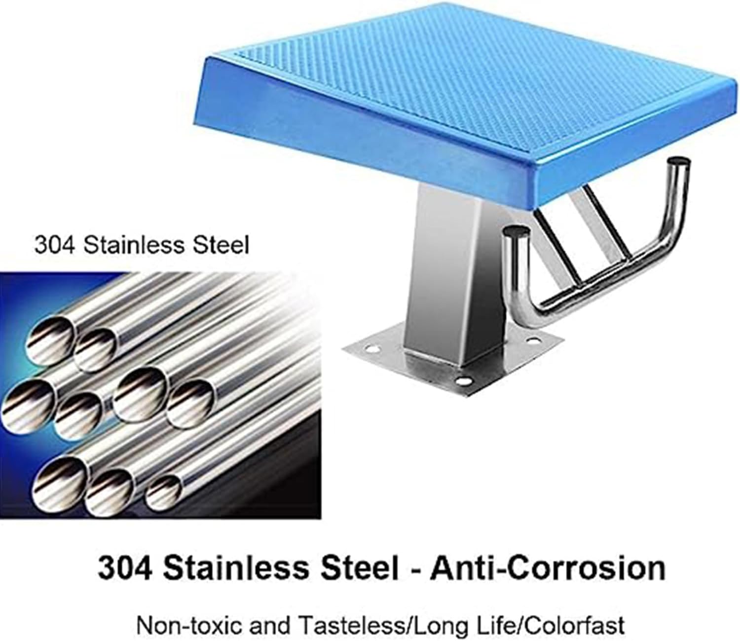 Pool Diving Platform, Swimming Pool Diving Board with 304 Stainless Steel Base Anti Slip countertop Surface Inclined at 15°