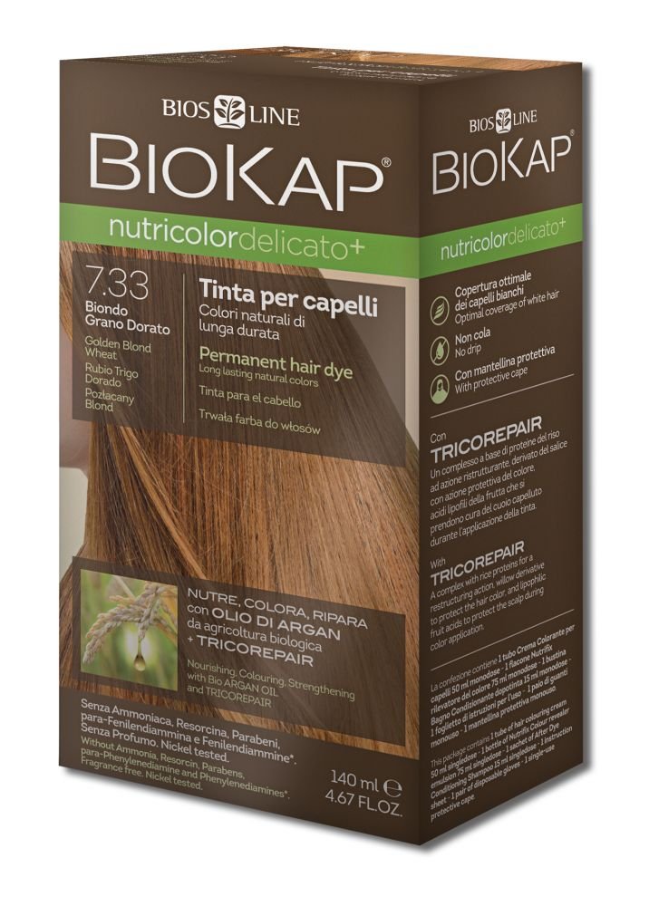 Biokap Permanent Hair Dye, Blonde Wheat 7.33, 4.67 Ounce