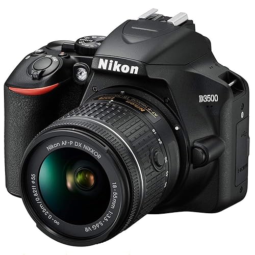 Nikon D3500 24.2MP DSLR Camera with AF-P DX NIKKOR 18-55mm f/3.5-5.6G VR Lens (1590B) – (Renewed) - Black