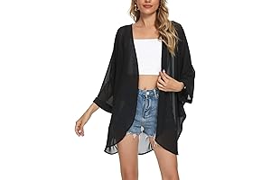 Tribear Women's Black Chiffon Cape: Elegance and Versatility Embodied