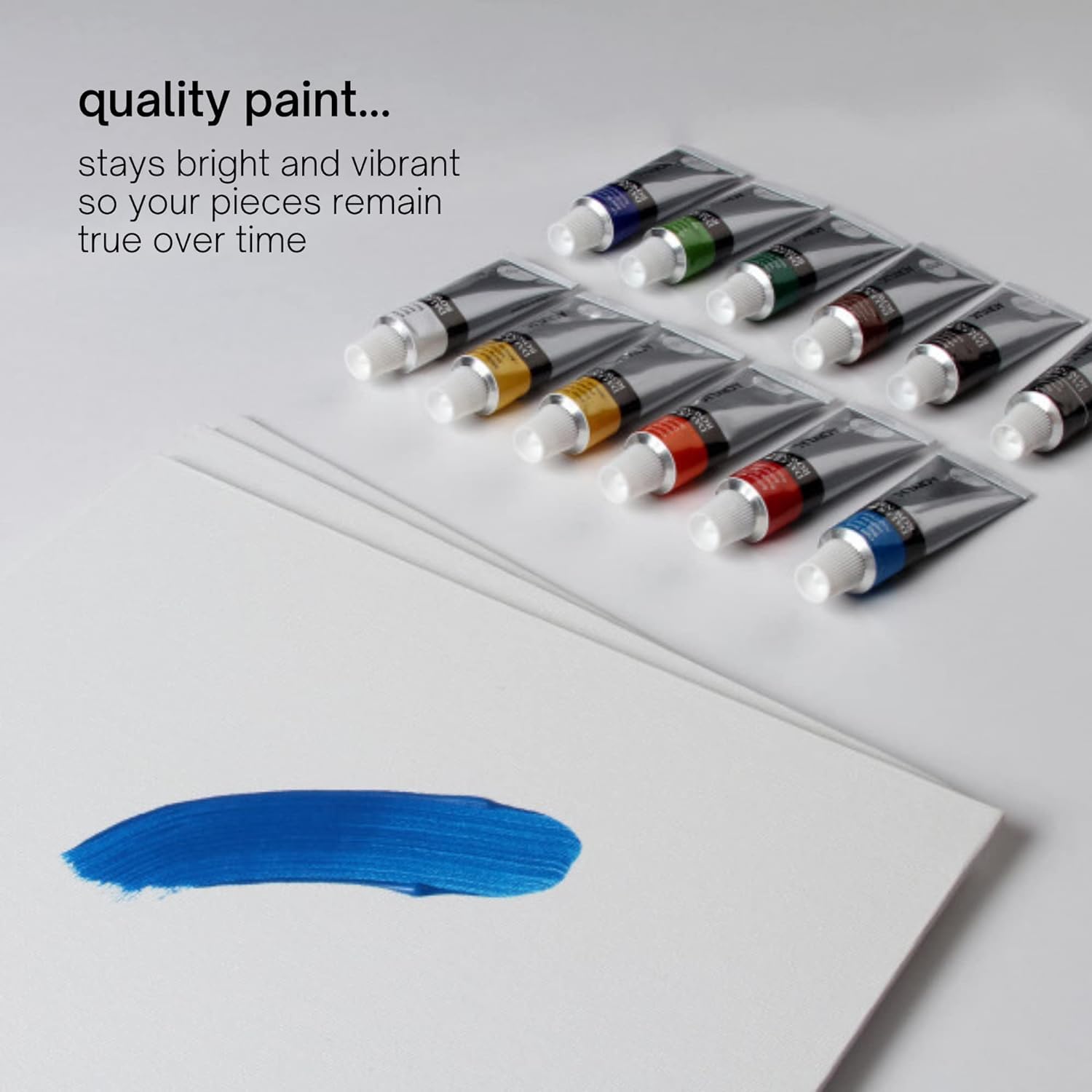 MURCY Acrylic Paint Set - 12 Vibrant Colors for Kids & Adults, 12mL Tubes, Ideal for Wood, Canvas, Fabric, Ceramics - Art Supplies (12 Pack of 12 mL) 3