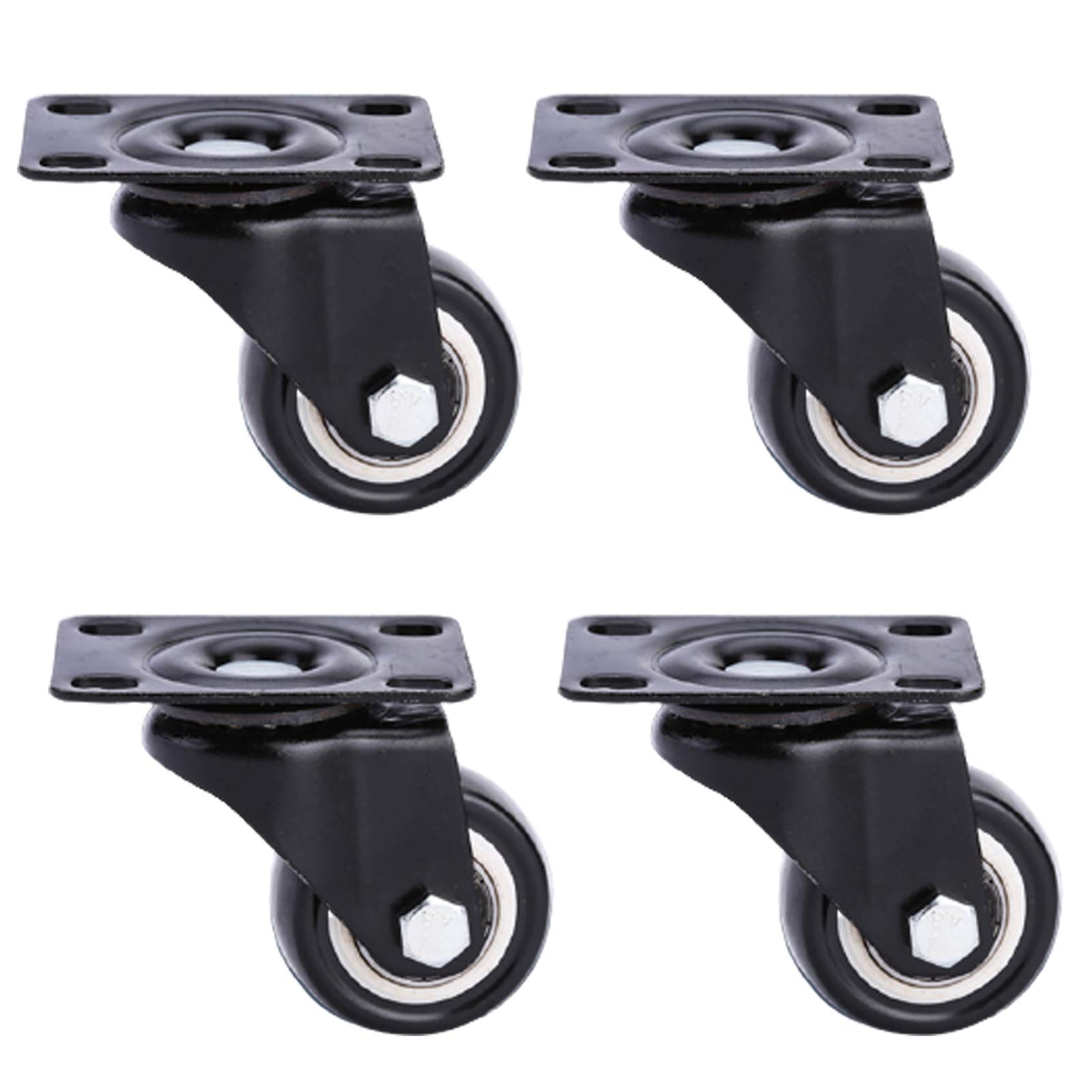 ruote per mobili, rotelle, 4 ruote piroettanti mobili, rotelle a piastra, ruote girevoli for carichi pesanti, ruote in PU for carrello for divano, doppio cuscinetto, con viti (freno 50 mm/2 pollici) (