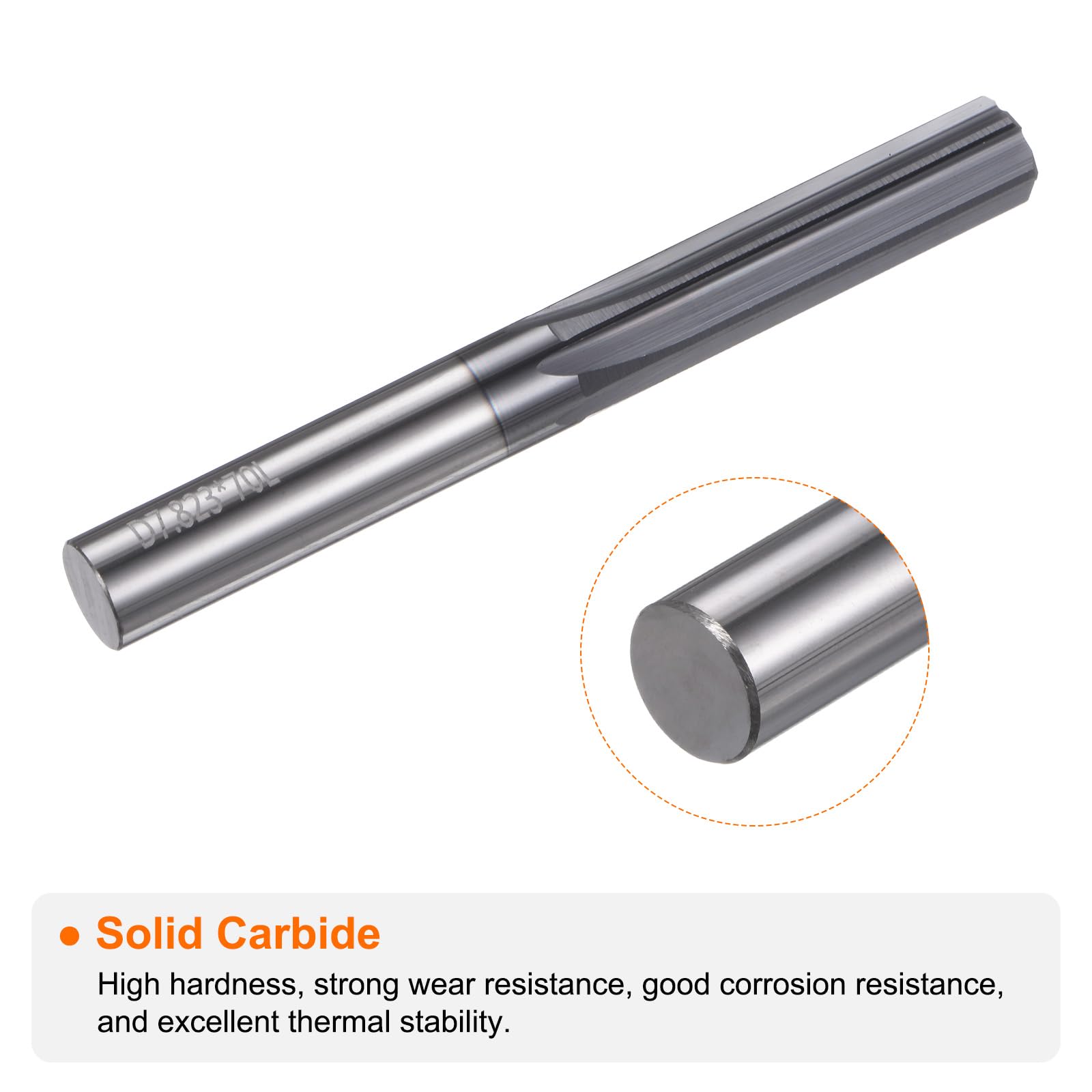 QUARKZMAN Alesatore A Percussione In Carburo 0.308" (7.82mm) Diametro A Scanalature Diritte A Codolo Cilindrico Utensile Per Alesatura Per Metallo E Torni Centri Di Lavorazione CNC.