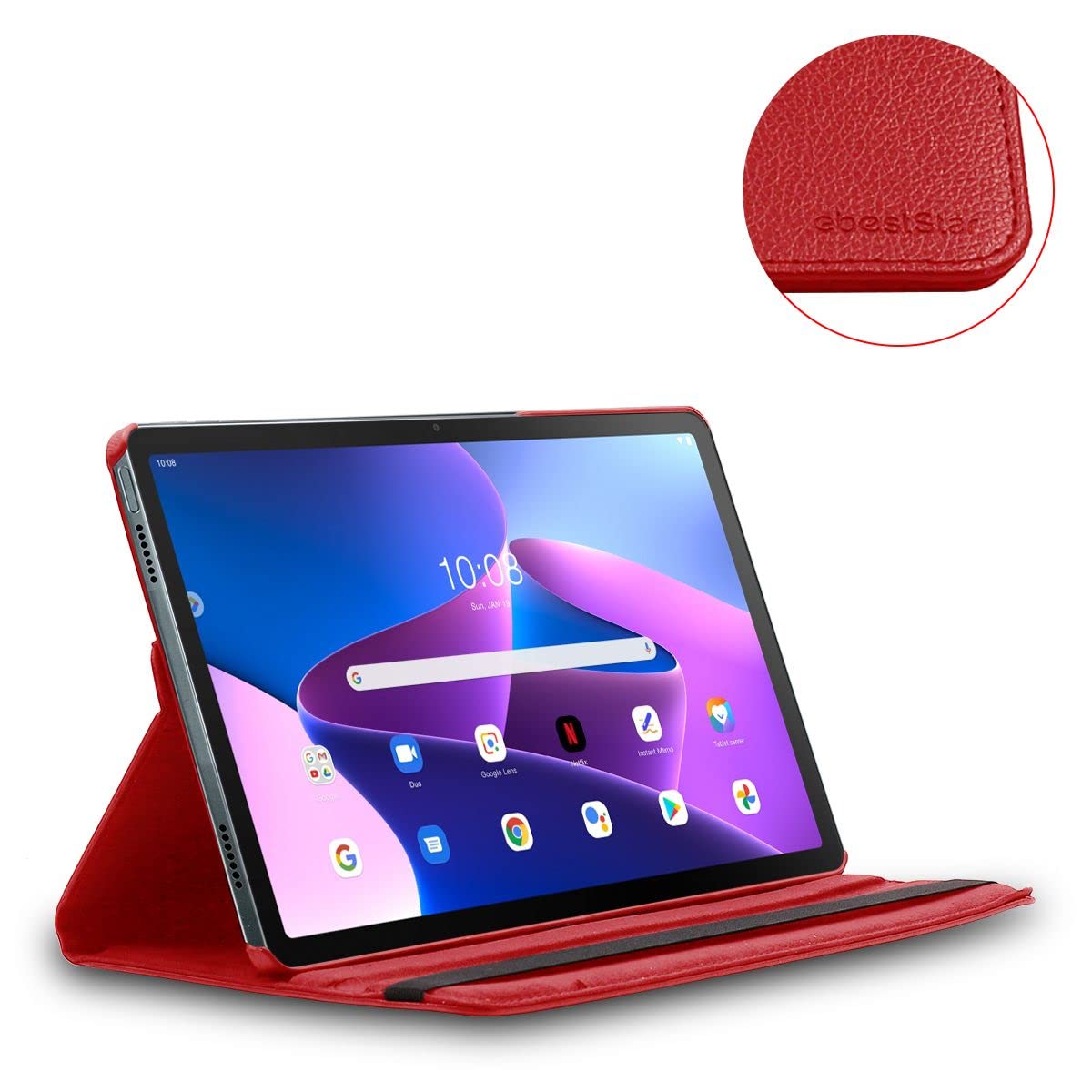 Drehbare Hülle Für Lenovo Tab M10 FHD Plus – Mit Ständer, PU-Leder
