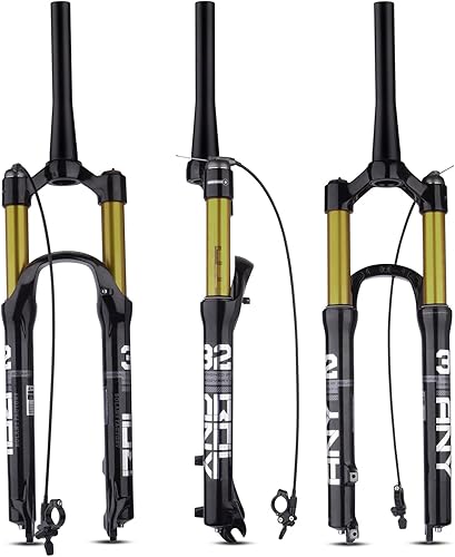 Vista 10 de Horquilla de suspensión de aleación de magnesio para bicicleta de montaña de Bosy, 26/27.5/29 pulgadas, dirección cónica y horquilla delantera recta