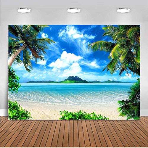 CHAIYA 8x6ft Summer Beach Theme Backdrop Hawaii Beach Backdrop Tropical Luau Summer Background for Aloha Moana Party Decoration Photo Booth Banner 104
