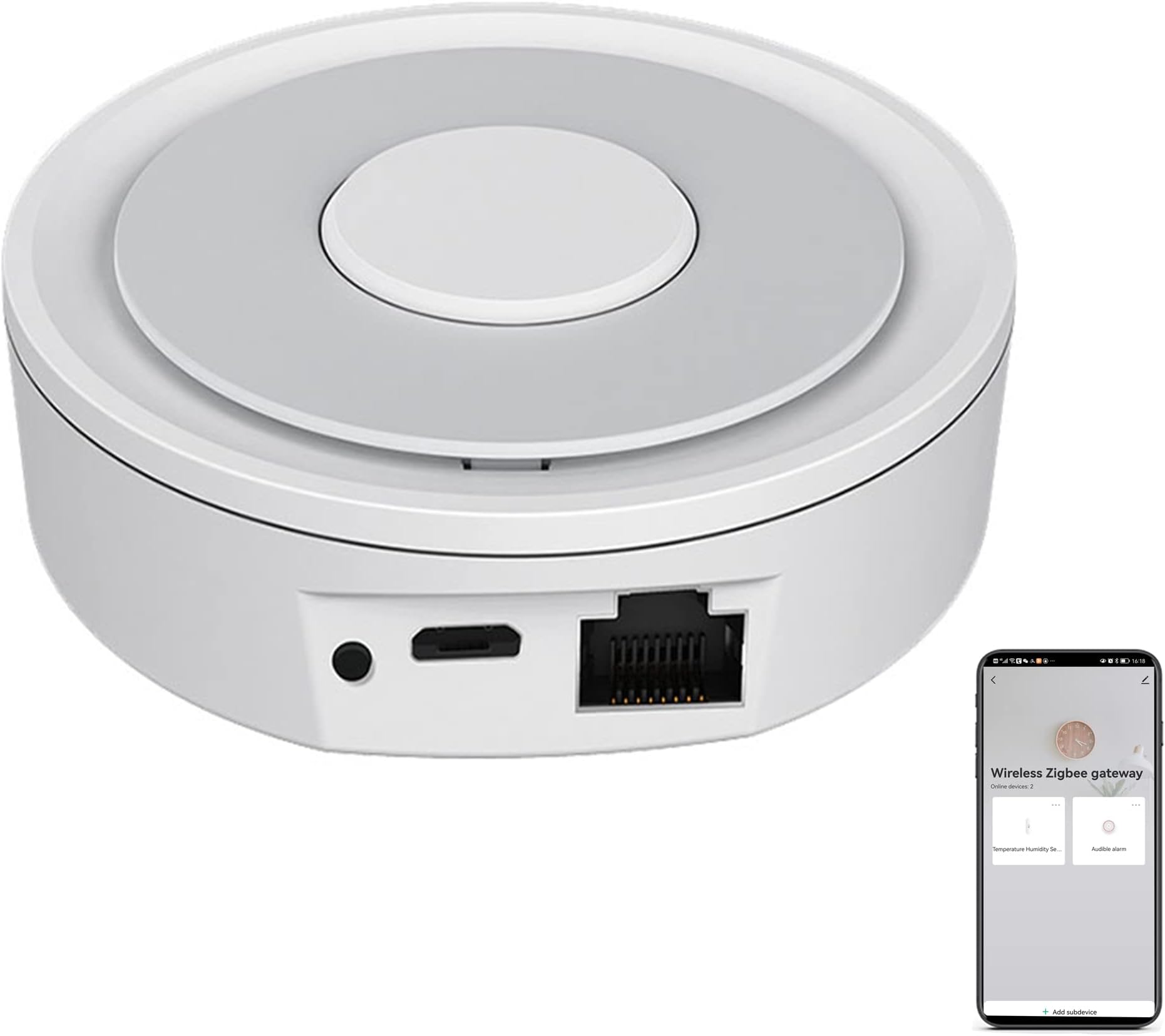 SENCKITTuya Zigbee 3.0 Hub Gateway: WiFi Smart Home Hub, Smart Home Bridge, App Remote Control, Smart Remote Controller Compatible with Alexa Google Assistant and Smart Life App (Wired)