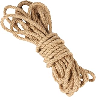 1 rollo de cuerda de yute de 10 mm, 10 mm x 10 m, cuerda de yute gruesa de color marrón natural, cuerda de cáñamo para jardín, terraza, artes y manualidades, agrupación de decoración de gatos