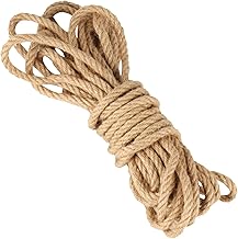 1 Roll 10mm Jute Rope, 10mm x 10m/32 Feet Heavy Duty Natural Brown Thick Jute String Twine Hemp Ropes for Garden Decking Arts and Crafts Bundling Decoration Cat Scratch Post String