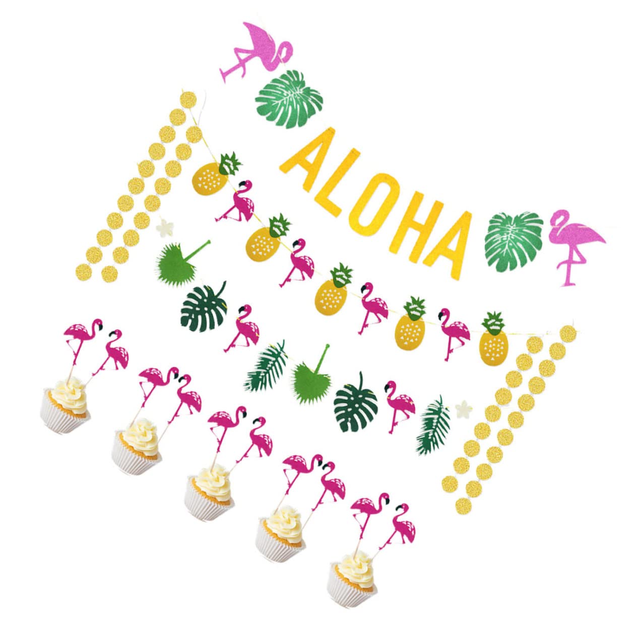 Toyvian 3piezas Kit De Decoración Aloha Hawaiano Guirnalda De Tortuga y Tropicales Accesorios Para Fiesta De Verano y Celebraciones Al Aire