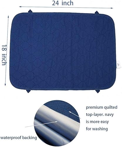 Miniatura 3 de Careboree Paquete de 3 almohadillas pequeñas acolchadas de 18 x 24 pulgadas reutilizables para incontinencia lavables impermeables extra absorbentes