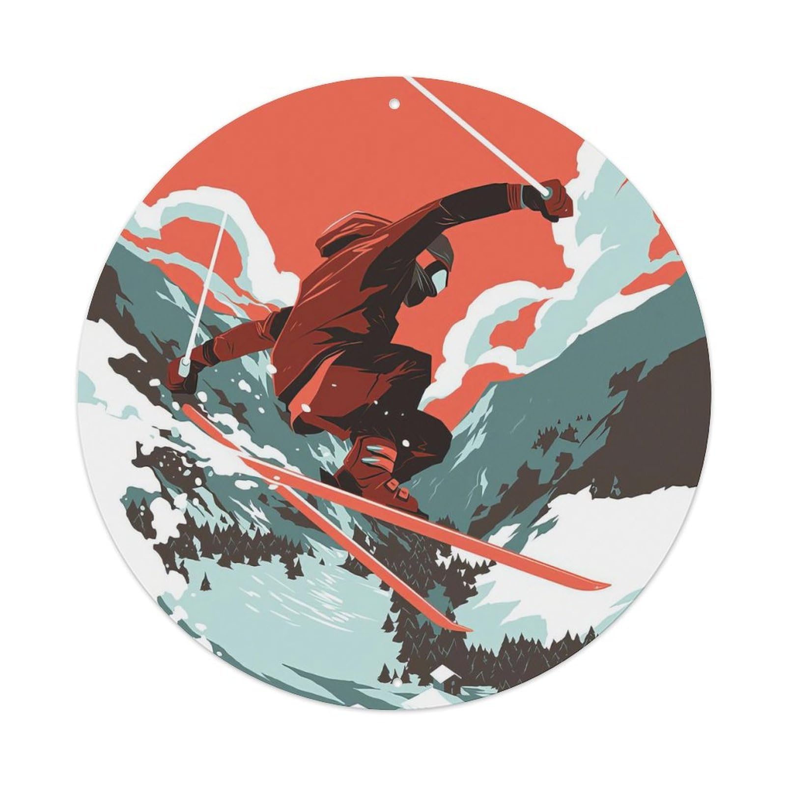 Extreme Sports Ski Trail Bravery Metal Tin Sign