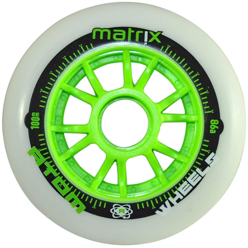 Atom Inline Outdoor Wheels - Matrix (Sold as Each's) (Size 90mm, Green)