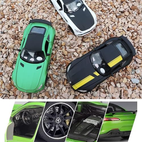 Image of Invite Enterprise 1:24 Diecast Model Alloy Mrcedes AMG GTR Alloy Metal Pull Back with 6 Openable Doors & Sound Light Toy car for Kids Best Gift Toys for Kids Boys (Green)