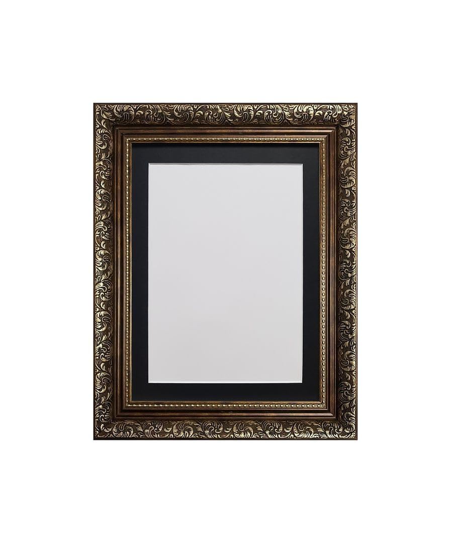 FRAMES BY POST Large Dahlia Bronze Picture Photo Frame with Black Mount 40 x 40 cm Image Size 12 x 12 Inch Plastic Glass โ image 1