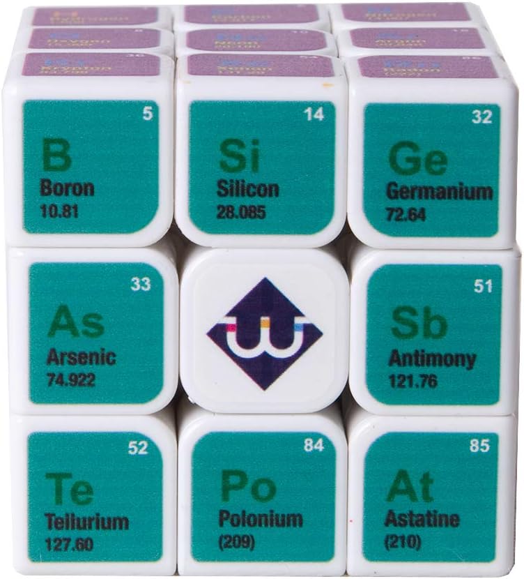 Periodic Table 3x3 Speed Cube Chemical Elements Magic Cube 3x3x3 Educational Twisting STEM Toy Learning Fidget Toy for Kids Students