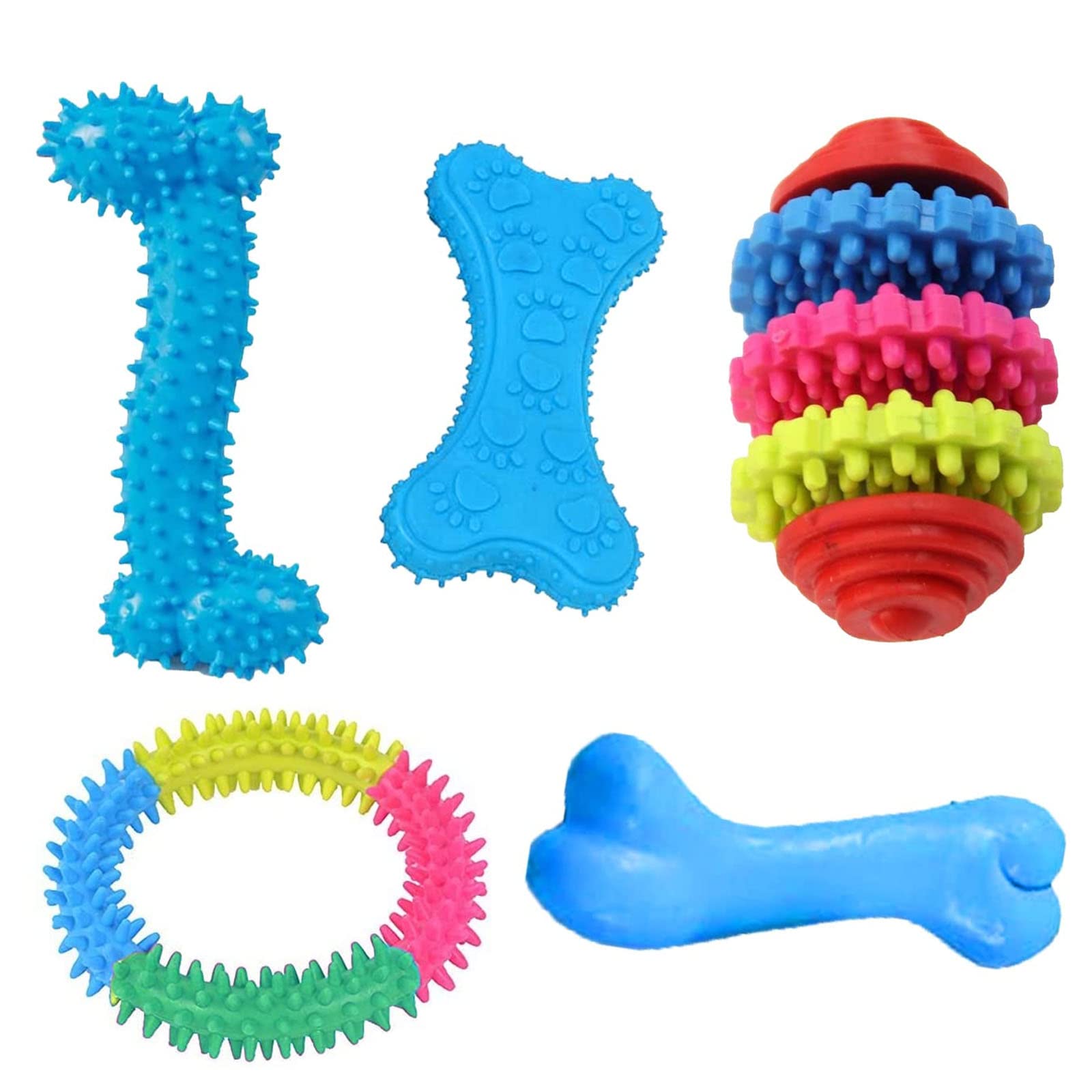emily pets Dog Chew Toys 5 Pack, Dog Toys for Aggressive Chewers Small Breed, Teeth Cleaning and Gum Massage, Tough Dog Toys with Natural Rubber for Small and Medium Dog(Color May Vary, Pack of 5) (B09QYW14SD) Amazon Price History, Amazon Price Tracker
