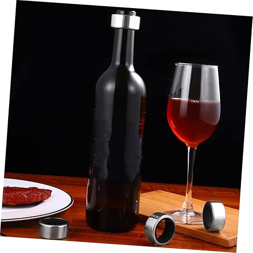 Miniatura 8 de FUOYLOO 8pcs Stainless Steel Wine Ring Red Rings Drip Red Wine Drip Stop Ring Vino Drip Ring Bottle Collar Rings Bottle Drip Collar Anti-spill