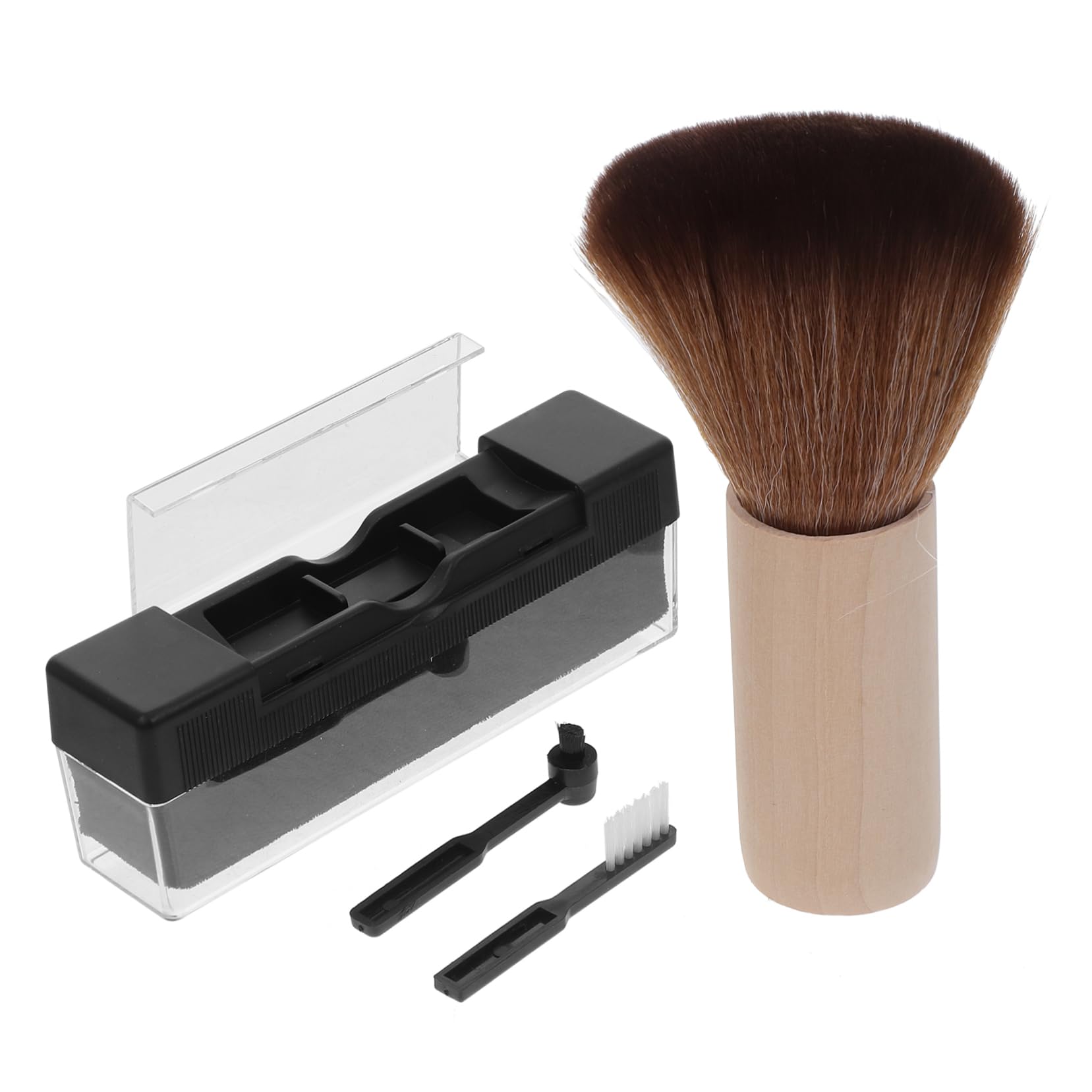 OSALADI 1 Set Vinyl Record Care Kit Cleaning Brush Set with Elegant Wooden Handle Static Maintenance Tools for Optimal Sound Quality Gentle Record Protection