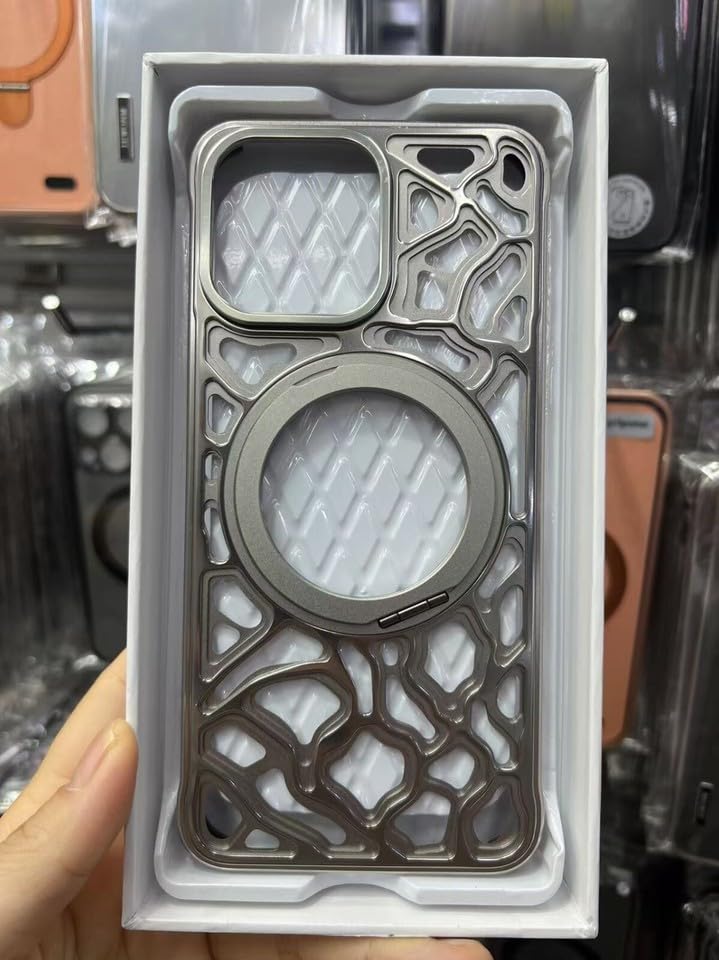 Coque pare-chocs arrière iPhone 15 magnétique en métal aluminium sans cadre