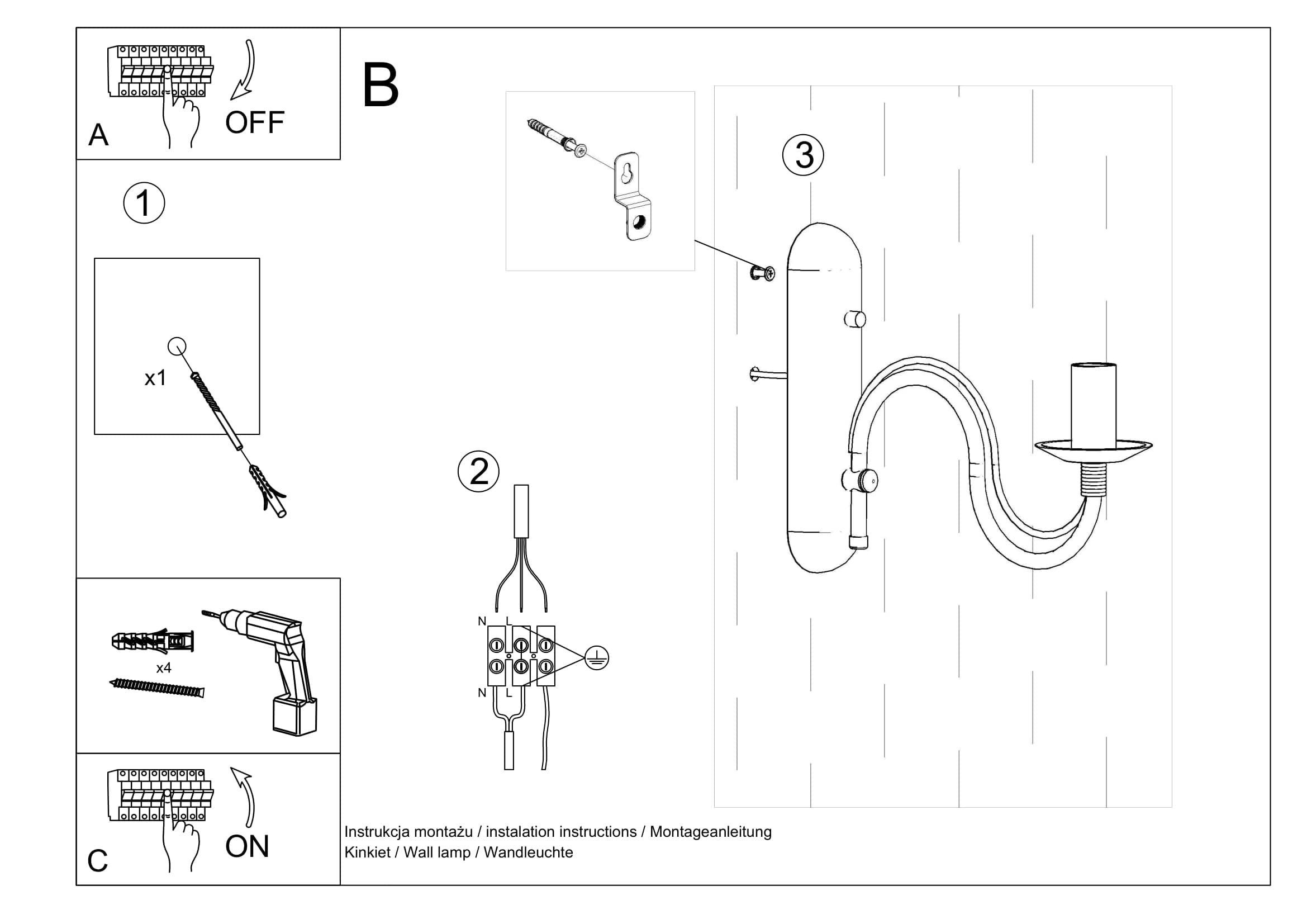 SOLLUX Wandleuchte Minerwa Schwarz – 1-flammig, Kerzenoptik, Aus Stahl, Für E14 LED Bis 10W (ohne Leuchtmittel)