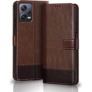 TheGiftKart Dual Color Leather Flip Case for Poco X5 5G & Mi