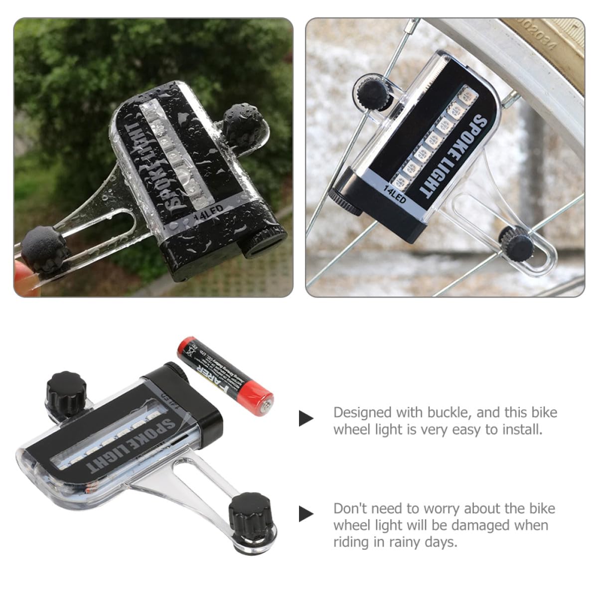 TOYANDONA Lumières Décoratives De Roues Moyeu Lumières De Roues De Vélo Lampe De Vélo Décorative Feux De Vélo à La Mode Lampes De Roue De Vélo Feux De Vélo Décoratifs Plastique