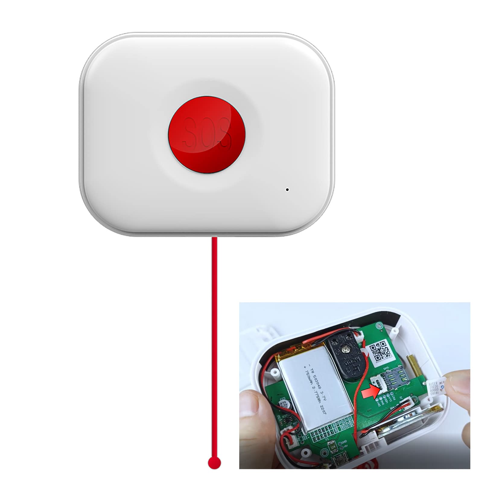 Wolf Guard Sistema de Alarma 4G con Botón SOS (2 Botones + 1 Receptor) | Llamada de Emergencia, Marcación Automática, Para Pacientes de Edad Avanzada, Hogar Personal
