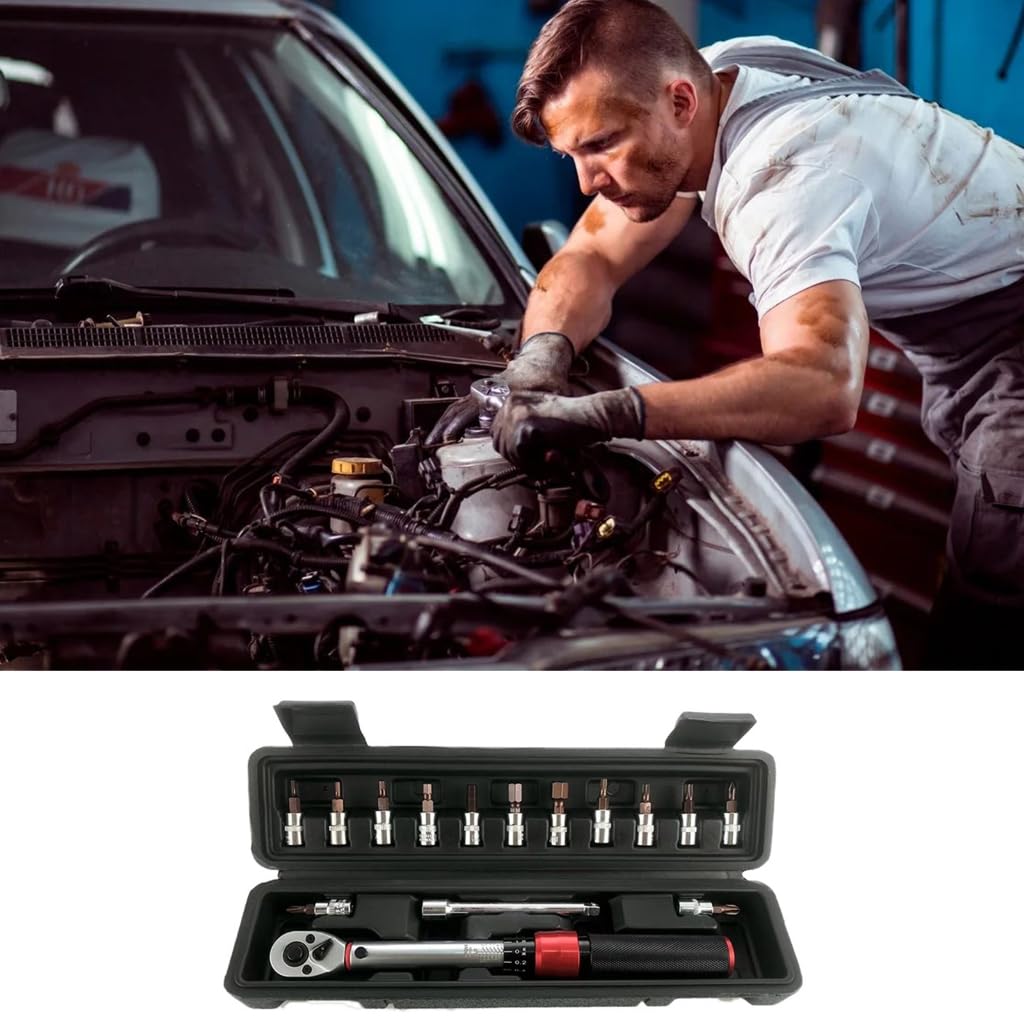 Zestaw kluczy dynamometrycznych 1/10.2 cm 16 szt., regulowane, wstępnie ustawione narzędzie do profesjonalnych napraw mechanicznych