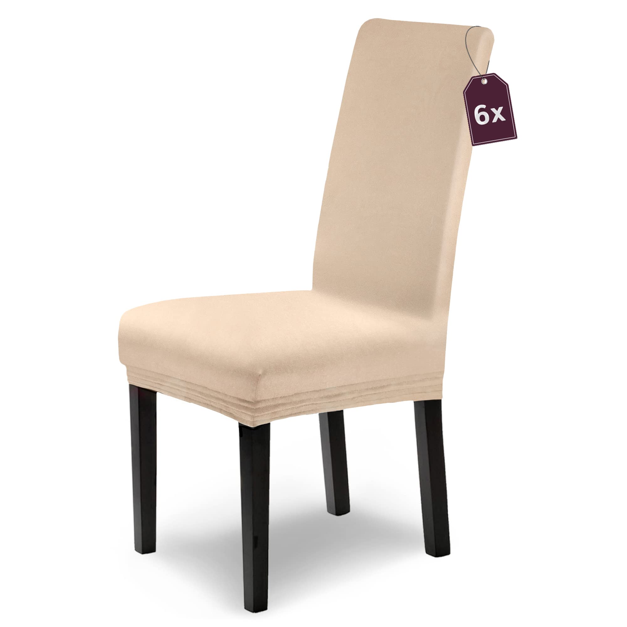 SCHEFFLER-Home Housse de Chaise Extensible Leni / Set de 6 / Pour chaises à Haut Dossier / Lavable