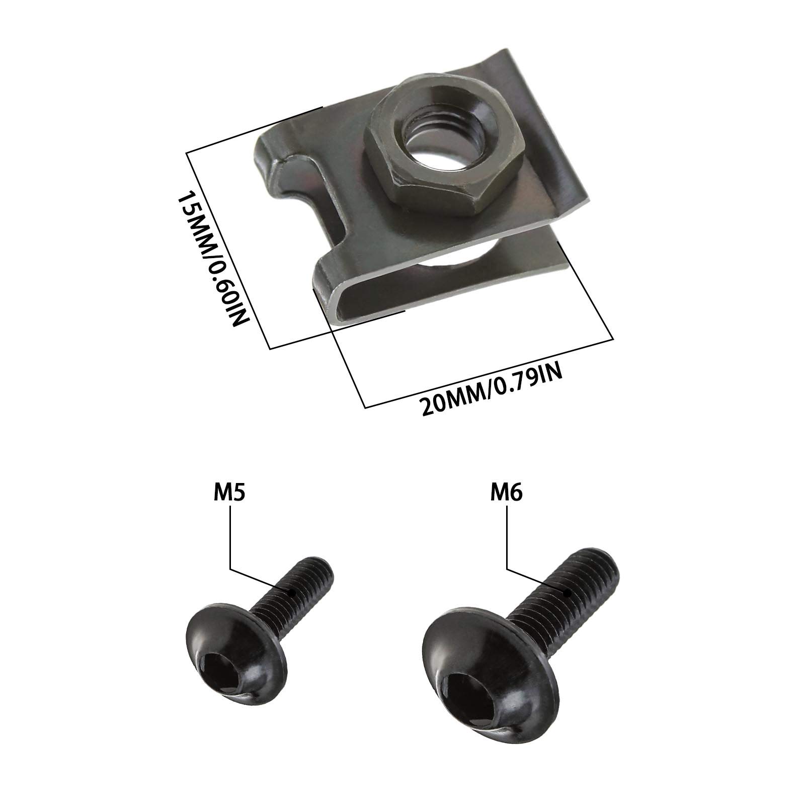Boulons de Corps de Carénage de Moto M5, écrou de Clip de