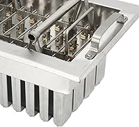 Vista 9 de Molde de metal para paletas, molde comercial para paletas, 40 agujeros para palitos de acero inoxidable con soporte, molde para paletas de hielo