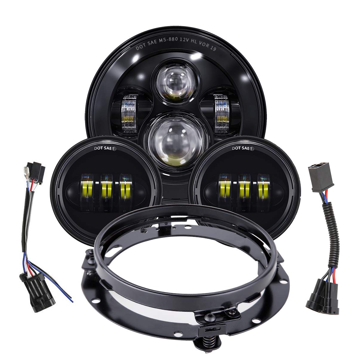 Buy TRUCKMALL 7 inch LED Headlight, 4.5’’ Fog Passing Lights, with ing