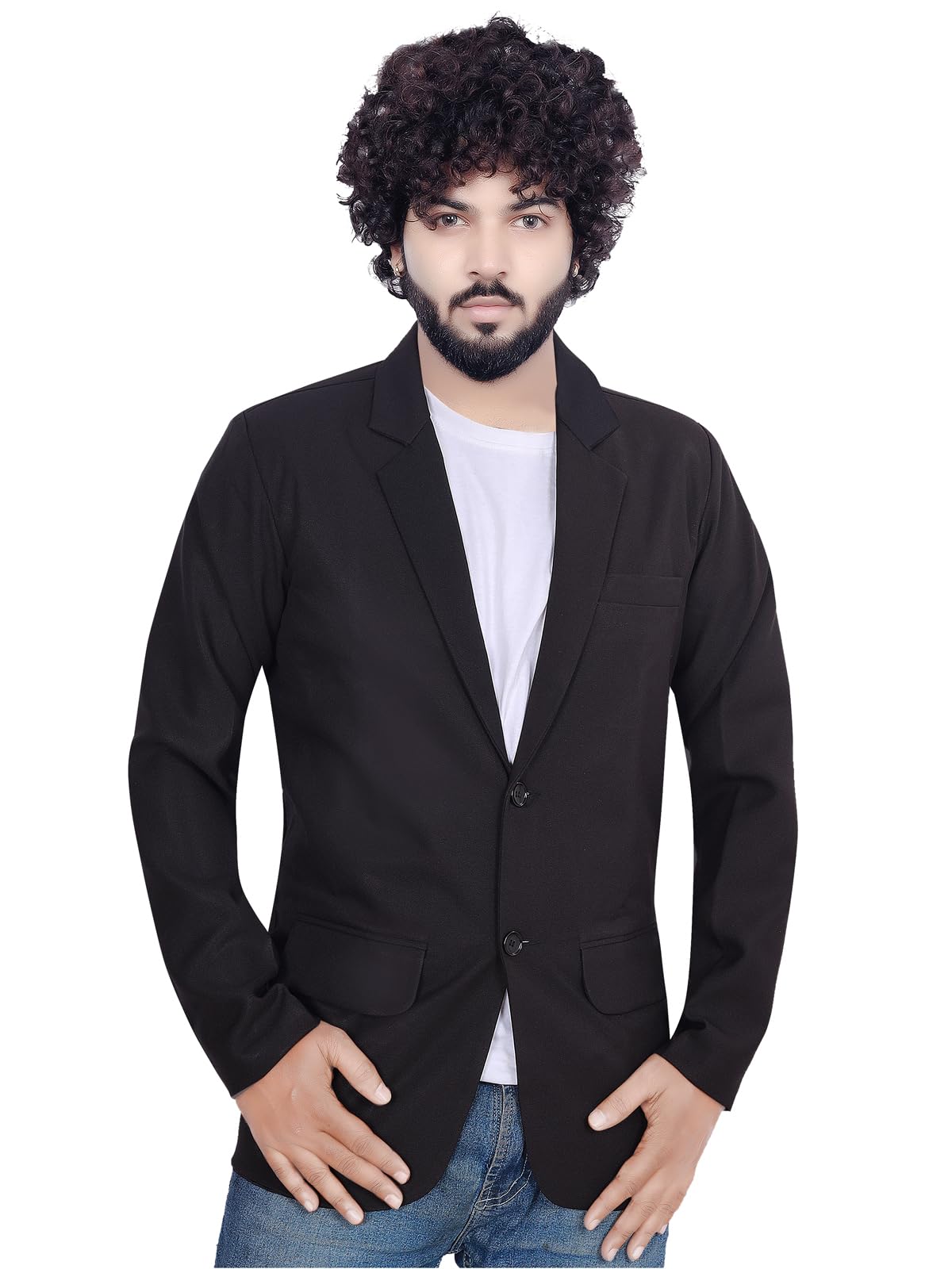click one Men's Slim Fit Single Breasted Blazer-picture-38